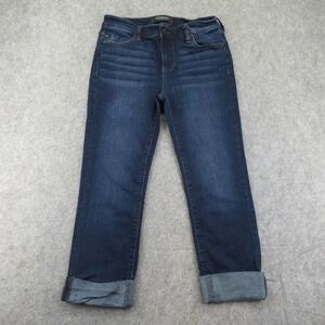 LIVERPOOL Petite Jeans Destiny Dark Wash Cuffed Straight Leg Women Size 4 27